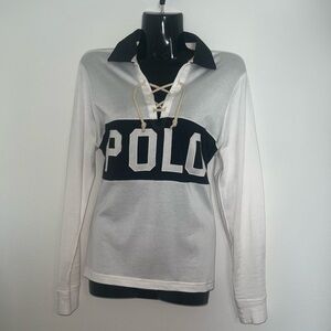 Polo Ralph Lauren Women's Logo Lace-Up Jersey Polo Shirt